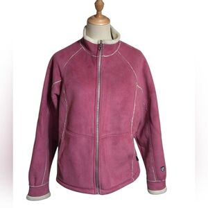 Alf Faux Muted Pink Suede Jacket With Fleece Lining